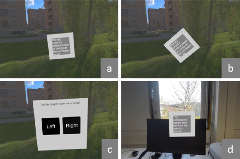 Teaser image for Perception Thresholds for Unobtrusive Movement in VR Versus AR